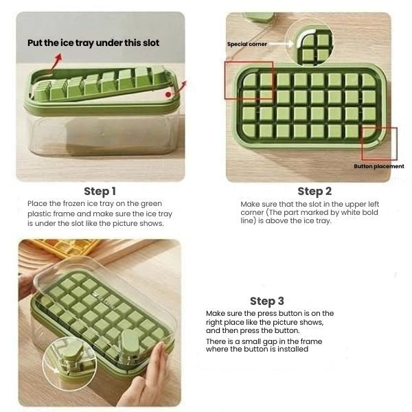 IcePop™ - Dual-Layer Ice Tray with Scoop | Instant Demolding | Stackable & Spill-Proof