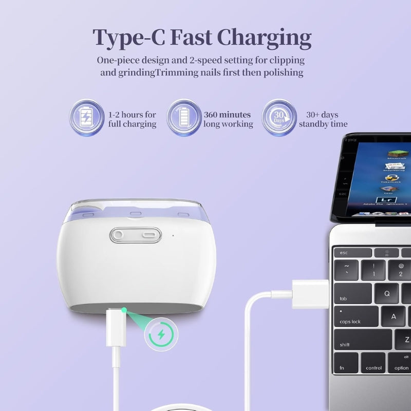 NailPro™ – 3-in-1 Electric Nail Clipper & Polisher with LED Light