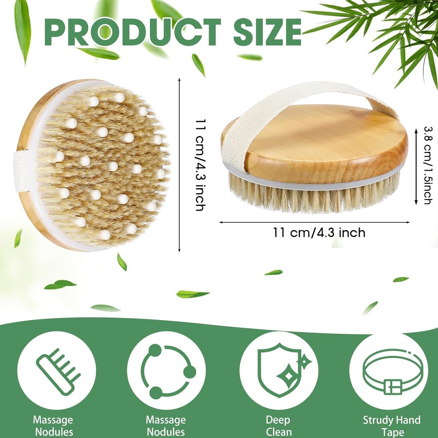 Body Depuffing Wood Brush | Accupressure Nodes | Relieves Cellulite