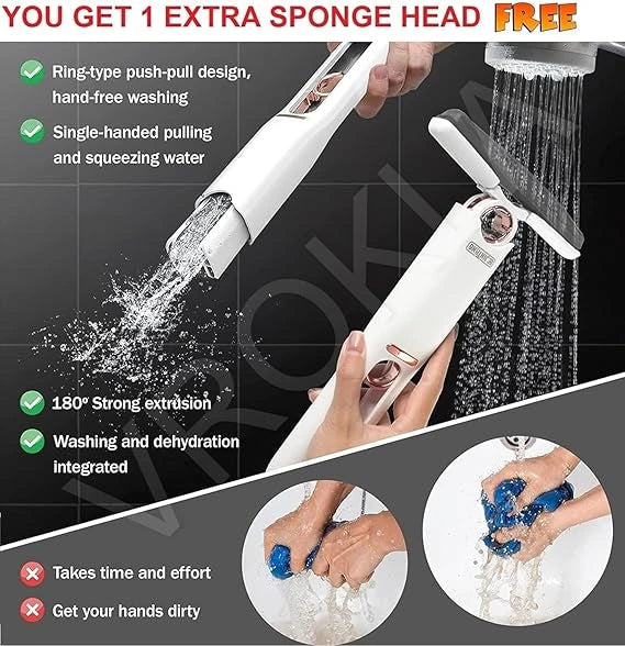 EasyMop™ – 2-in-1 Cleaning Mop | Mess-Free Cleaning | Compact & Fast-Drying | One-Press Squeeze Mop