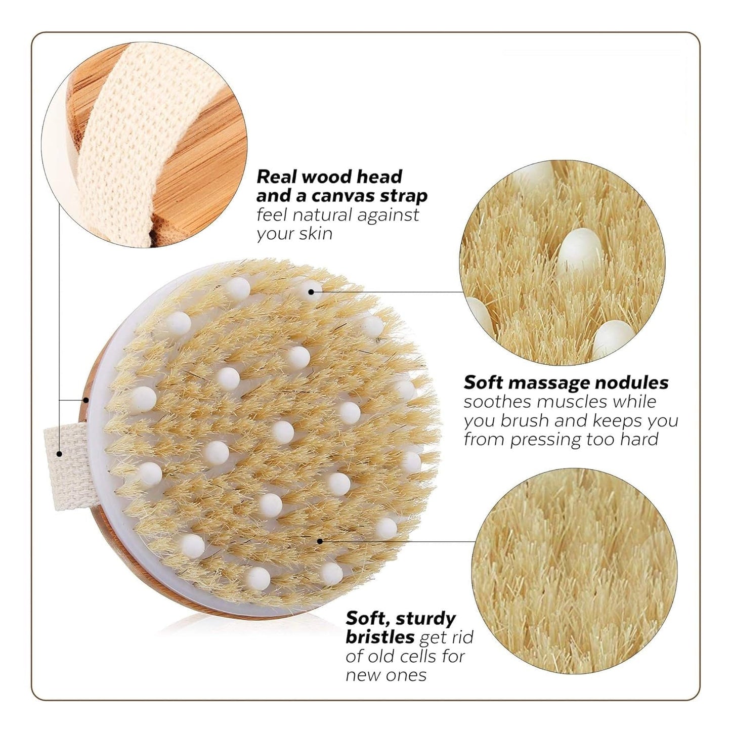 Body Depuffing Wood Brush | Accupressure Nodes | Relieves Cellulite