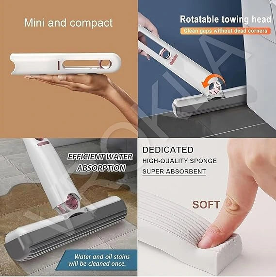 EasyMop™ – 2-in-1 Cleaning Mop | Mess-Free Cleaning | Compact & Fast-Drying | One-Press Squeeze Mop