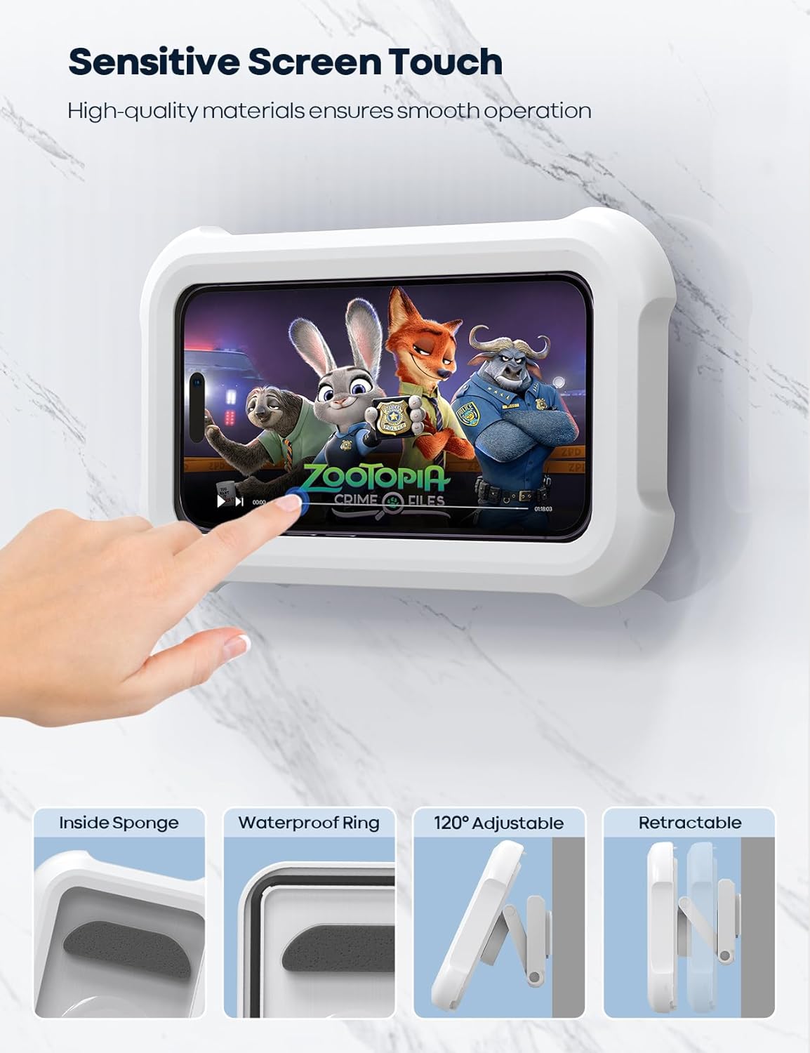 ShowerPod™ | 480° Waterproof Phone Mount for Bathroom