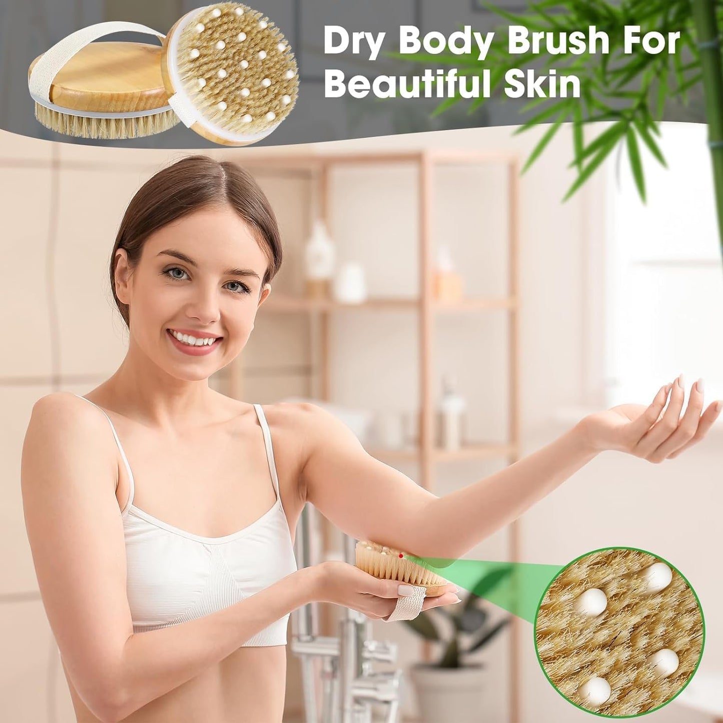 Body Depuffing Wood Brush | Accupressure Nodes | Relieves Cellulite