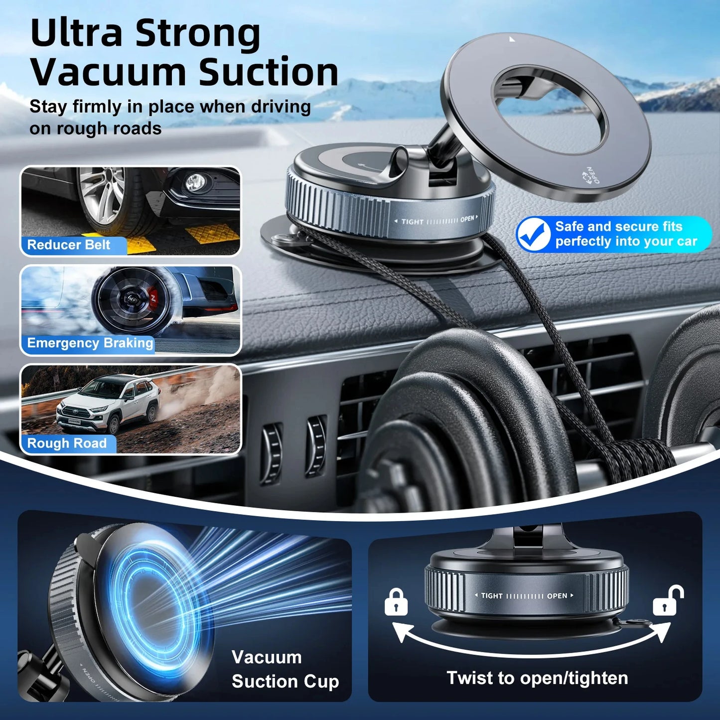 360° Vacuum Magnetic Phone Holder
