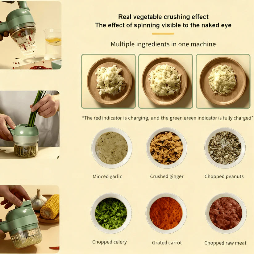 QuickPrep | 4 in 1 Electric Veggie Cutter