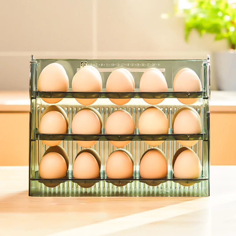 Flippable Egg Rack | Smart, Space-Saving Storage for Eggs | Stores 30 Eggs