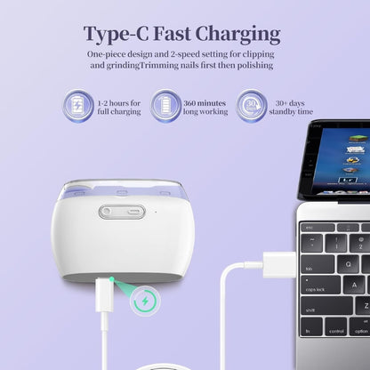 NailPro™ – 3-in-1 Electric Nail Clipper & Polisher with LED Light