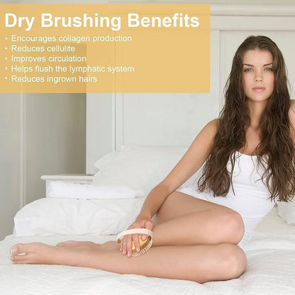 Body Depuffing Wood Brush | Accupressure Nodes | Relieves Cellulite